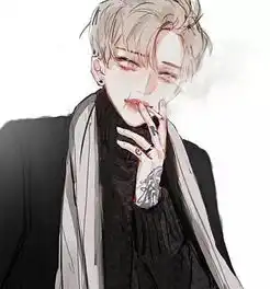 复古头像男抽烟默读