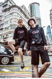 广州电商原宿风港风潮牌情侣服装卫衣t恤模特广告画册拍摄影