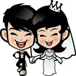 想要穿着婚纱的卡通情侣头像谁有呢