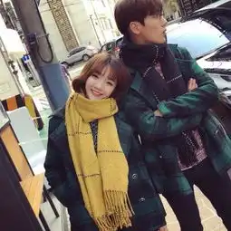 秀恩爱情侣合照头像清新适合冬季下雪天的情侣头像一男一女