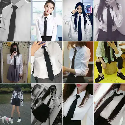 韩版男女学生ktv发型师窄领带5cm学院原宿风潮流ins小领带衬衫女
