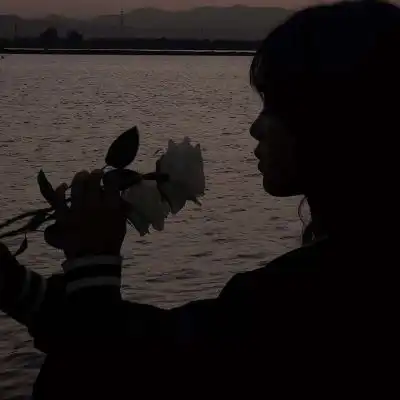 夕阳下的情侣头像一男一