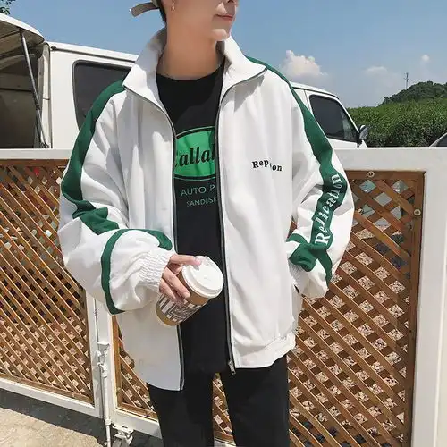 春秋季新款港风bf外套男士宽松韩版学生原宿风ulzzang情侣夹克潮