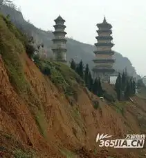 陕西长安华严寺千年古塔面临滑坡威胁塔基已部分裸露