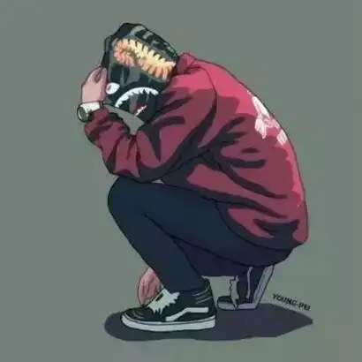 戴棒球帽卡通头像男