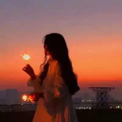 夕阳下的情侣头像一男一