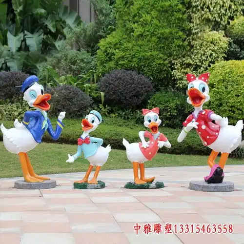 玻璃钢唐老鸭米老鼠雕塑三亚唐老鸭玻璃钢雕塑制作厂家