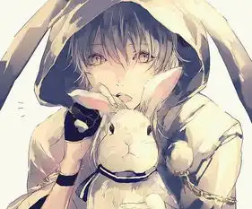 求一张高清的动漫男生抱兔子的头像