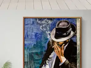 复古抽烟的男人肖像画图片下载人物装饰画大全现代简约装饰画编号16326786