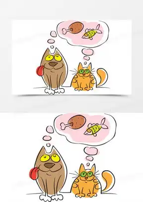小猫吃鱼的图片卡通唯美大全熊猫办公