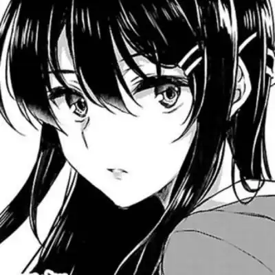超萌漫画女头像黑白