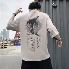 ins复古原宿风情侣短袖t恤男士潮流百搭五分袖打底上衣ds342tp25