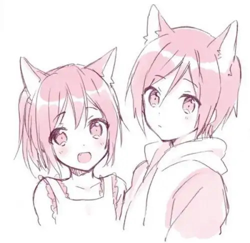 猫卡通头像情侣头像猫耳