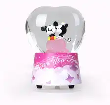 迪士尼米奇水晶球情人节礼物女音乐铃八音盒音跳舞米妮心之恋