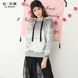 领券5元后144.5元原宿风卫衣女2018新款春装连帽套头韩版潮学生宽松bf金丝绒上衣