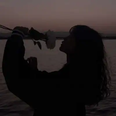 夕阳下的情侣头像一男一