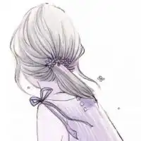 女生头像背影侧脸手绘