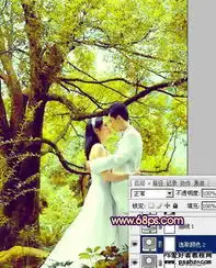 photoshop调出柔和的黄绿风格的情侣婚纱照6