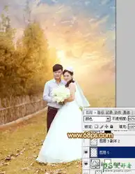 photoshop调出柔美的霞光情侣婚纱照特效15