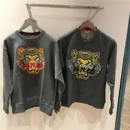 kenzo凯卓18秋冬限量情侣刺绣胡须大虎头别致圆领套头卫衣